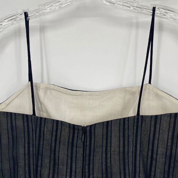 Helen Wang Fit & Flare Chiffon Spaghetti Strap Lace Dress Black Size 2 - Picture 4 of 11